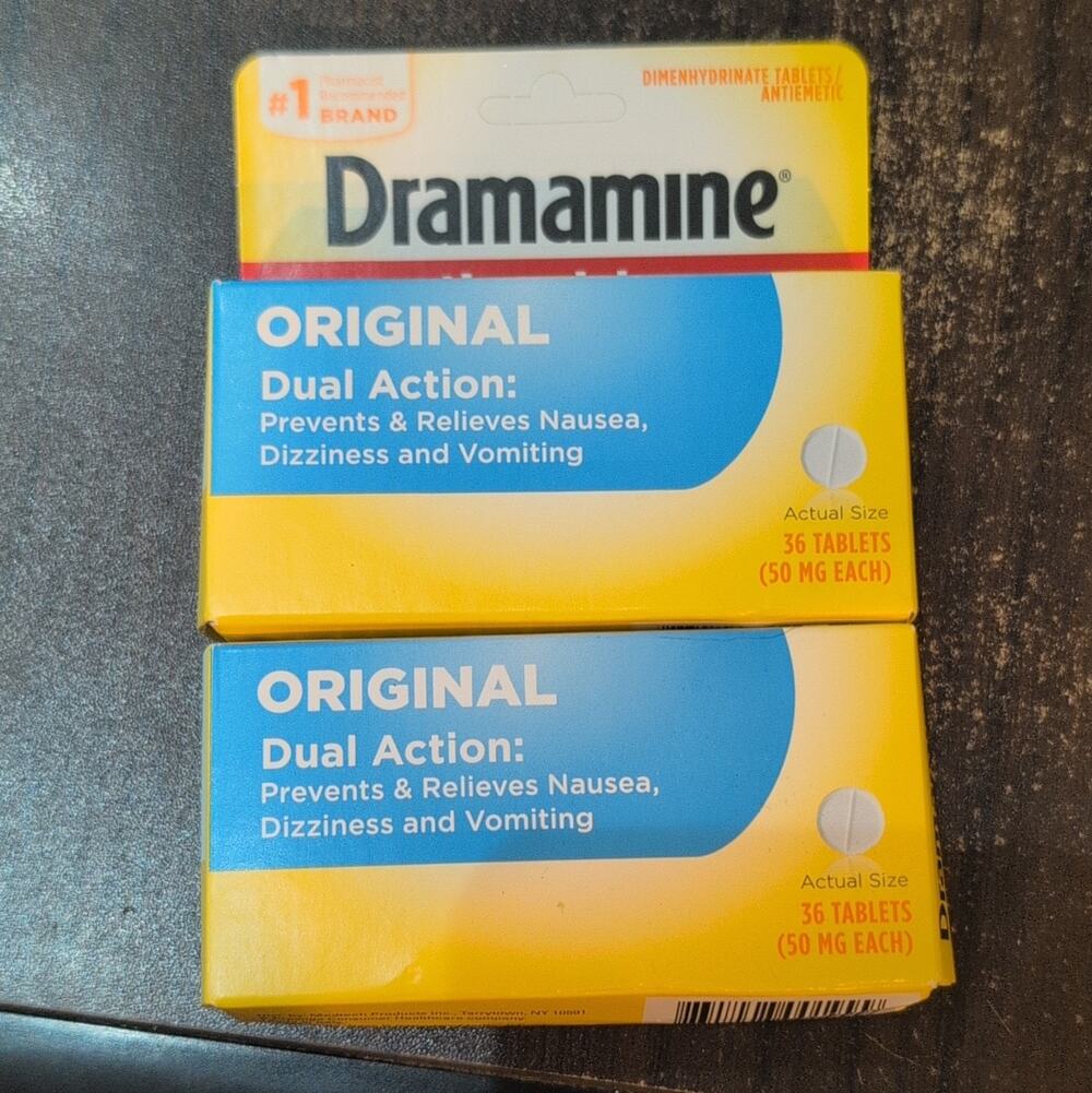 Dramamine Original Motion Sickness Nausea-Relief Tablets 50mg 36 Dual Action